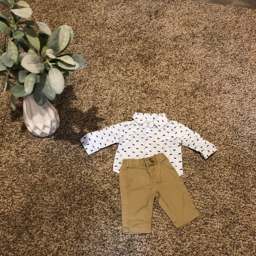 NB whale print shirt and pant set. Wonder Nation